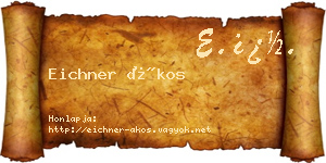 Eichner Ákos névjegykártya
